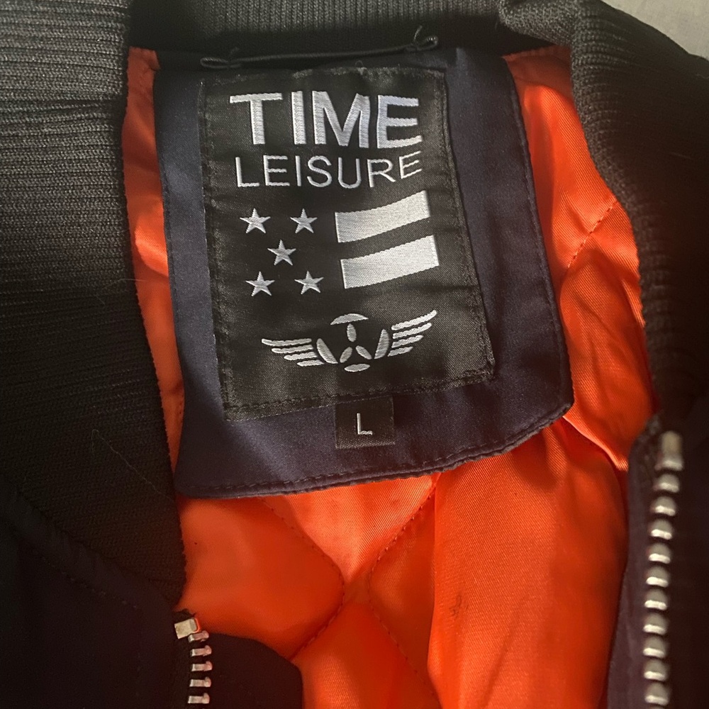 Black Bomber Jacket with Patch Details - Picture 3 of 3